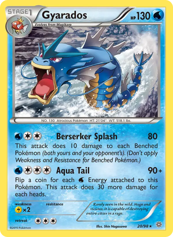 Gyarados Rare Pokemon card #20 from Ancient Origins