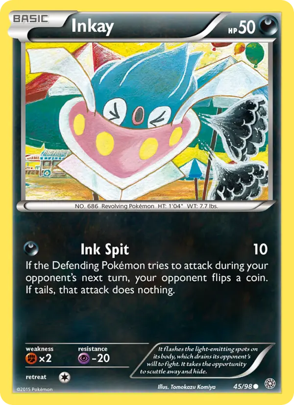 Inkay Common Pokemon card #45 from Ancient Origins