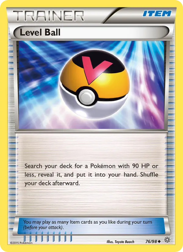 Level Ball Uncommon Pokemon card #76 from Ancient Origins
