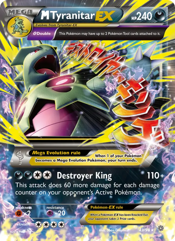 M Tyranitar EX Ultra Rare Pokemon card #43 from Ancient Origins