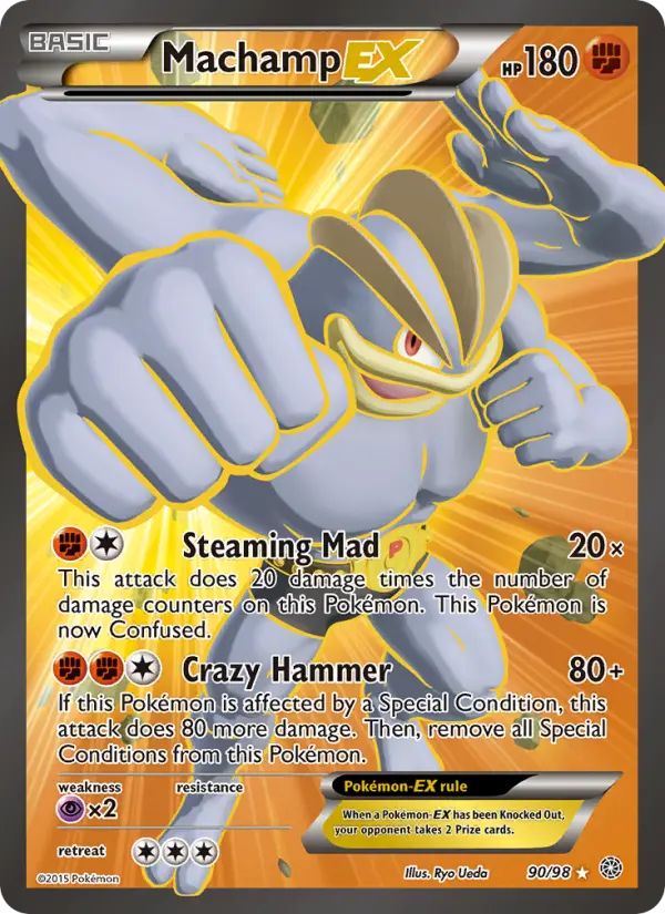 Machamp EX Ultra Rare Pokemon card #90 from Ancient Origins