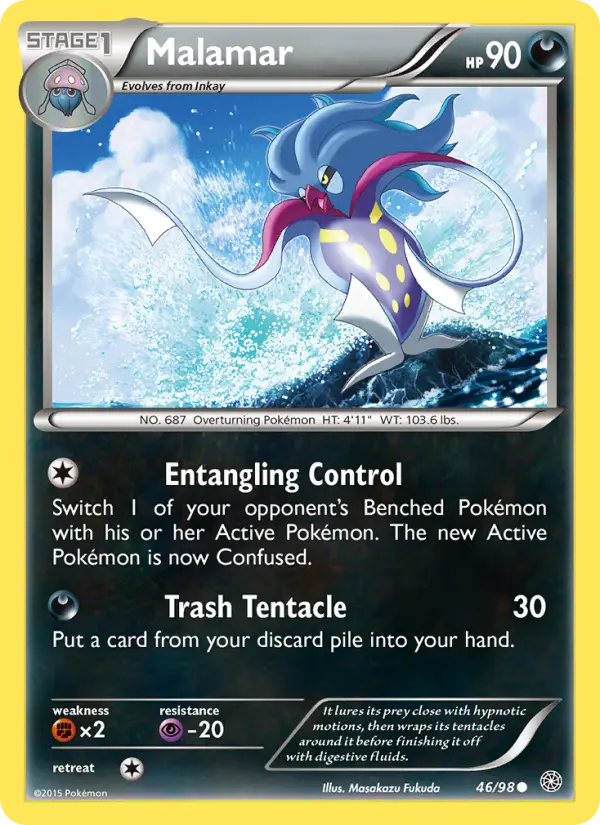 Malamar Common Pokemon card #46 from Ancient Origins