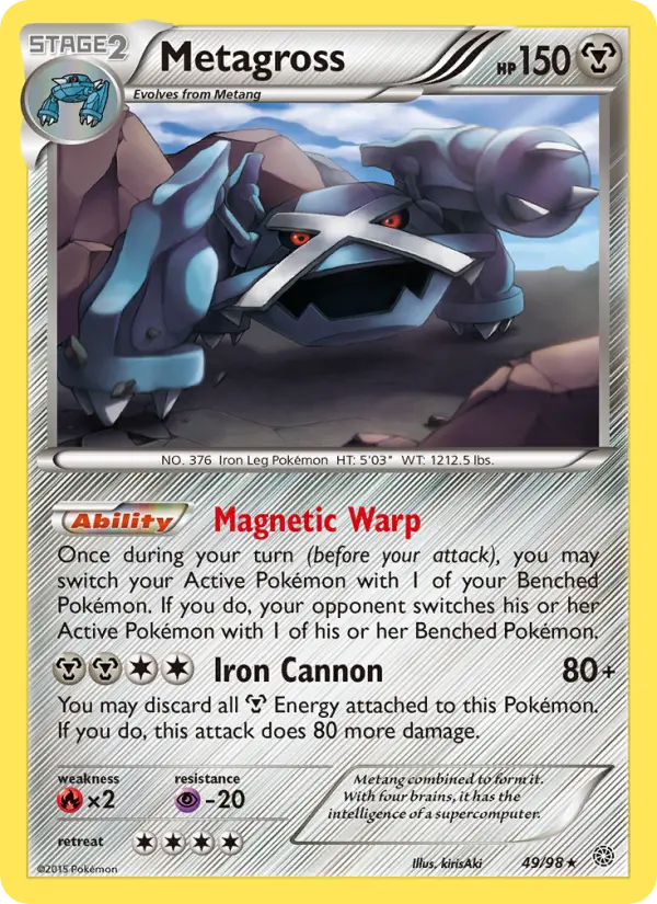 Metagross Rare Pokemon card #49 from Ancient Origins