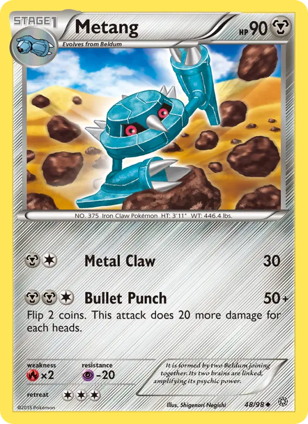 Metang Uncommon Pokemon card #48 from Ancient Origins