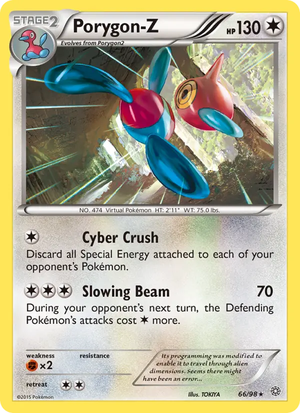 Porygon-Z Rare Pokemon card #66 from Ancient Origins