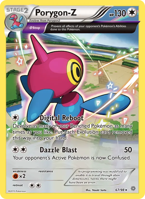 Porygon-Z Rare Pokemon card #67 from Ancient Origins