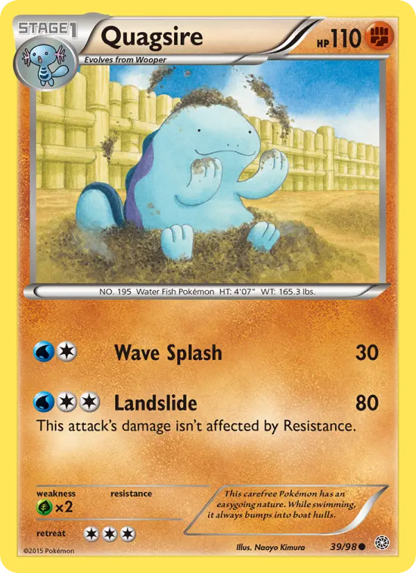 Quagsire Common Pokemon card #39 from Ancient Origins