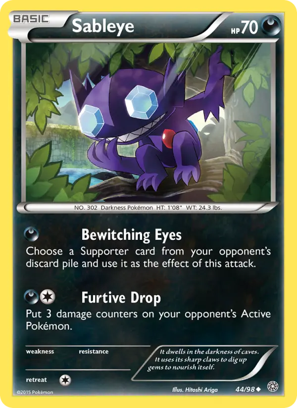 Sableye Uncommon Pokemon card #44 from Ancient Origins