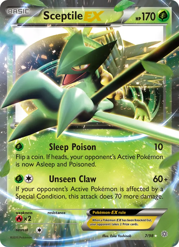 Sceptile EX Ultra Rare Pokemon card #7 from Ancient Origins