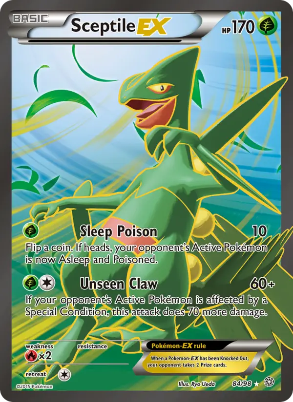 Sceptile EX Ultra Rare Pokemon card #84 from Ancient Origins