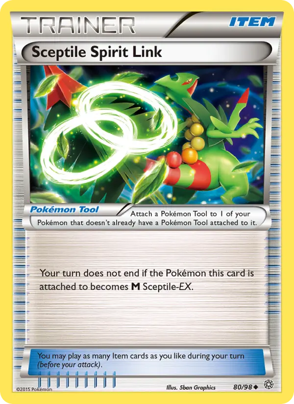 Sceptile Spirit Link Uncommon Pokemon card #80 from Ancient Origins
