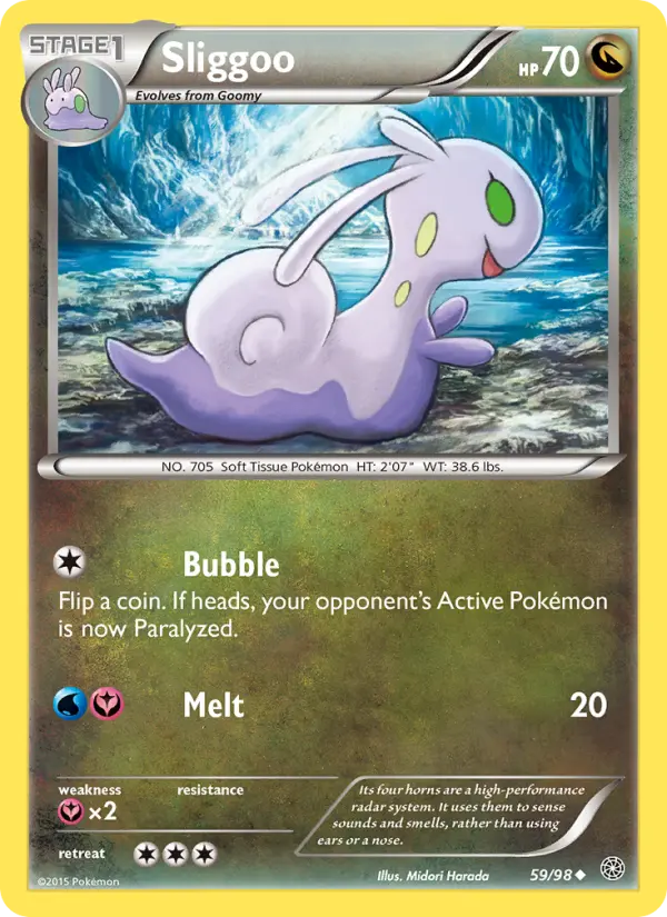 Sliggoo Uncommon Pokemon card #59 from Ancient Origins