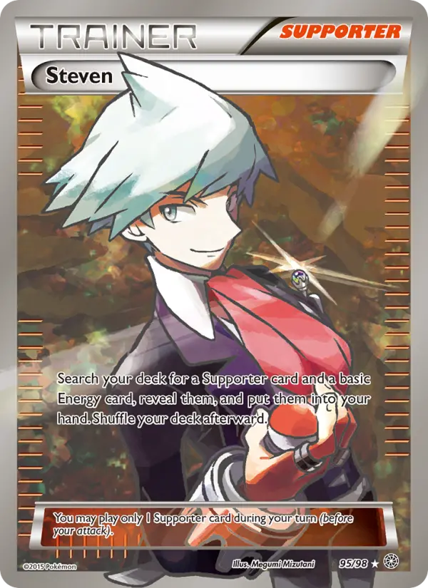 Steven Ultra Rare Pokemon card #95 from Ancient Origins