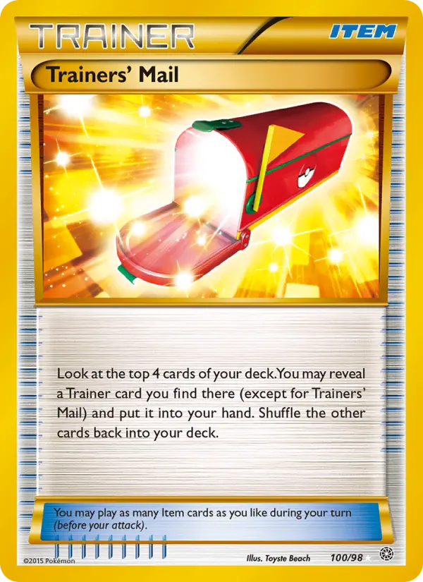 Trainers' Mail Secret Rare Pokemon card #100 from Ancient Origins