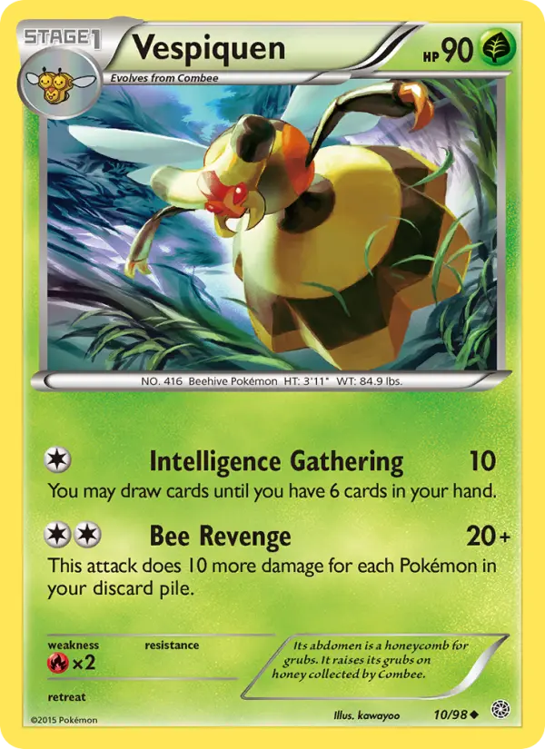 Vespiquen Uncommon Pokemon card #10 from Ancient Origins