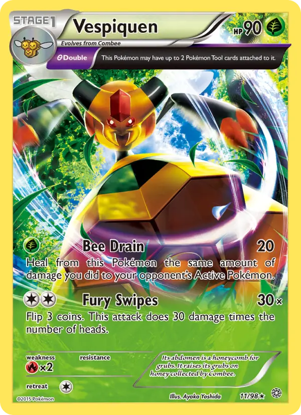Vespiquen Rare Pokemon card #11 from Ancient Origins