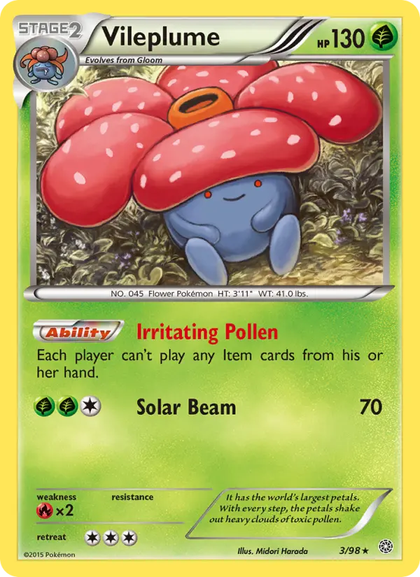 Vileplume Rare Pokemon card #3 from Ancient Origins