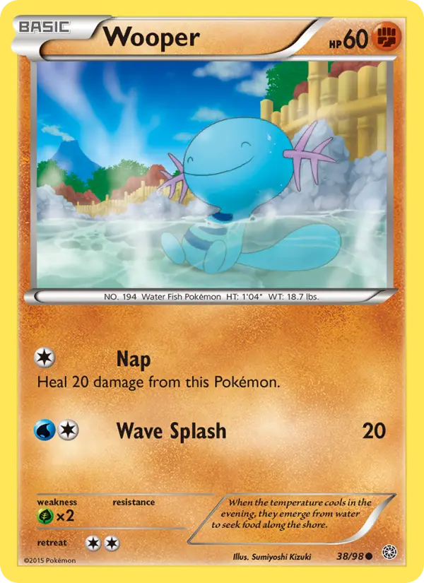 Wooper Common Pokemon card #38 from Ancient Origins