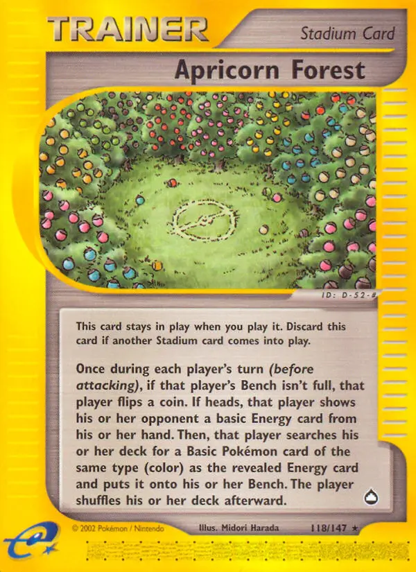 Apricorn Forest Rare Pokemon card #118 from Aquapolis