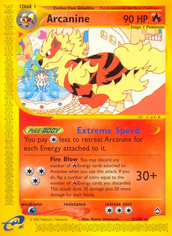 Arcanine Rare Pokemon card #2 from Aquapolis