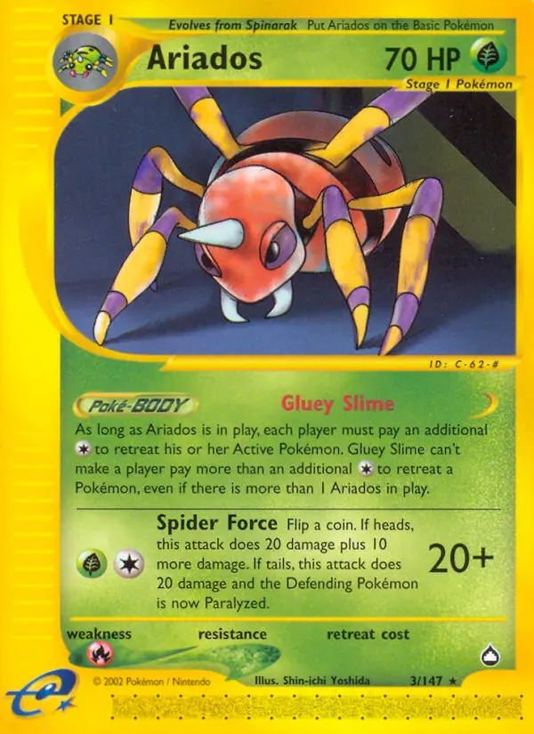 Ariados Rare Pokemon card #3 from Aquapolis