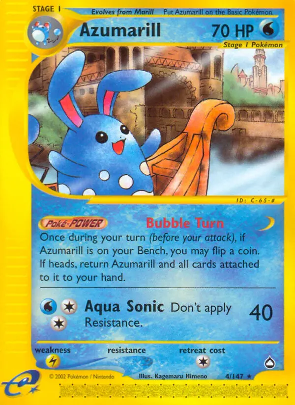 Azumarill Rare Pokemon card #4 from Aquapolis