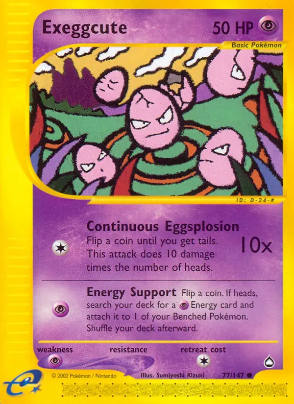 Exeggcute Common Pokemon card #77 from Aquapolis