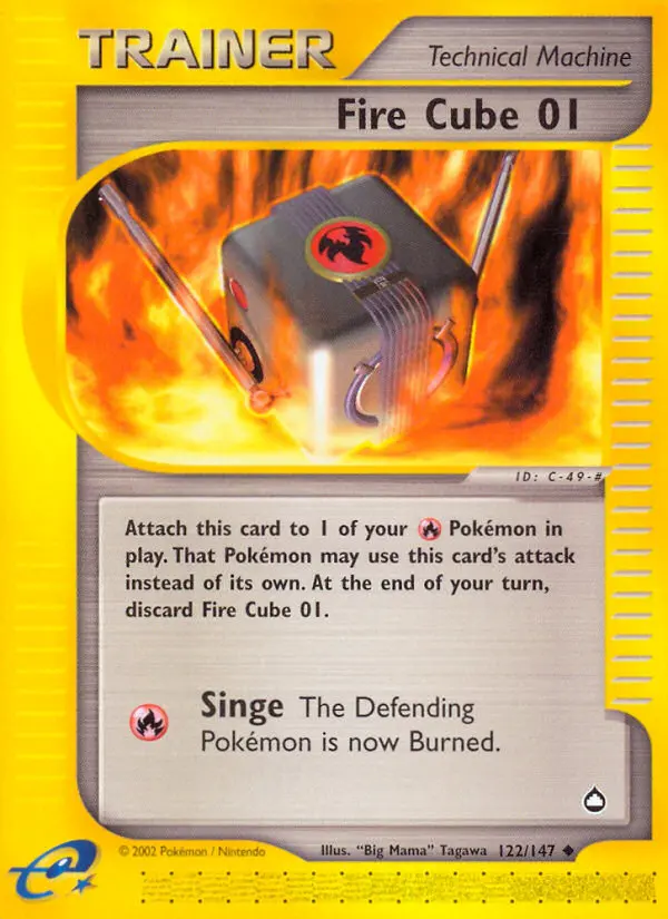 Fire Cube 01 Uncommon Pokemon card #122 from Aquapolis