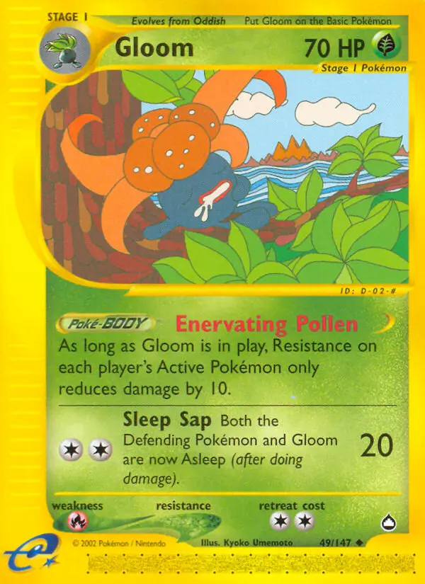 Gloom Uncommon Pokemon card #49 from Aquapolis