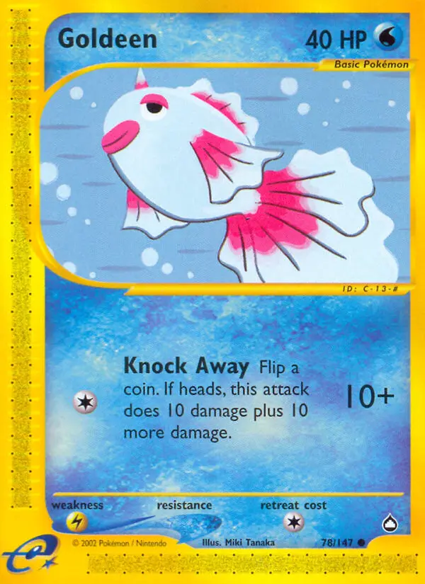 Goldeen Common Pokemon card #78 from Aquapolis