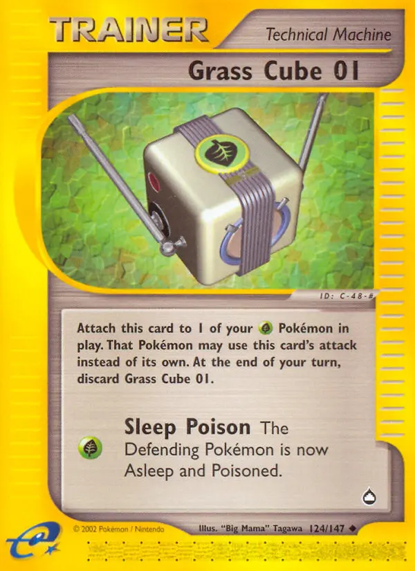 Grass Cube 01 Uncommon Pokemon card #124 from Aquapolis