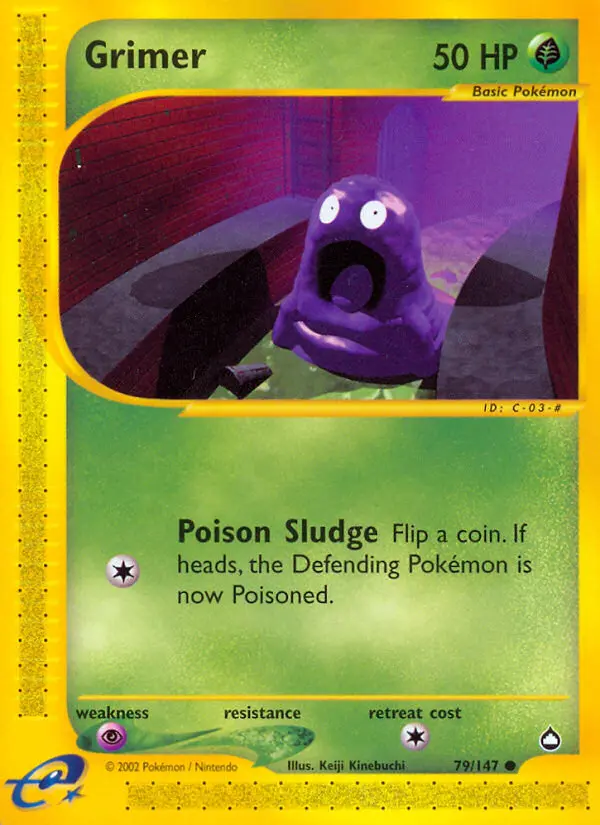 Grimer Common Pokemon card #79 from Aquapolis