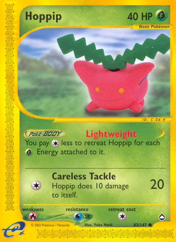 Hoppip Common Pokemon card #83 from Aquapolis
