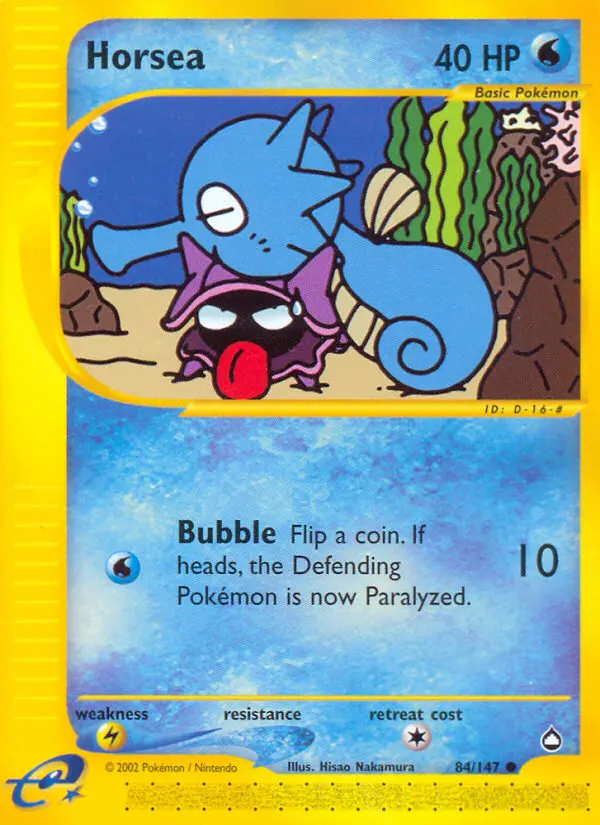 Horsea Common Pokemon card #84 from Aquapolis