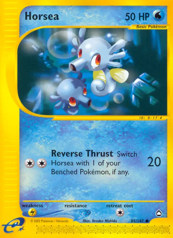 Horsea Common Pokemon card #85 from Aquapolis