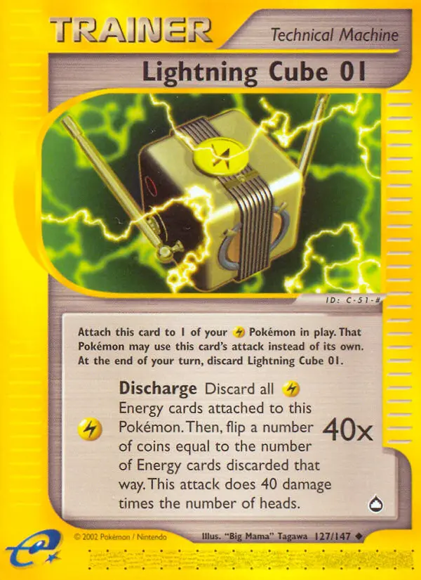 Lightning Cube 01 Uncommon Pokemon card #127 from Aquapolis