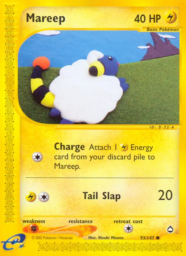 Mareep Common Pokemon card #93 from Aquapolis