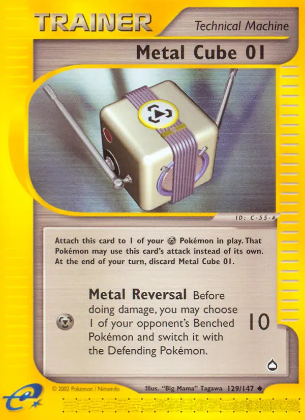 Metal Cube 01 Uncommon Pokemon card #129 from Aquapolis