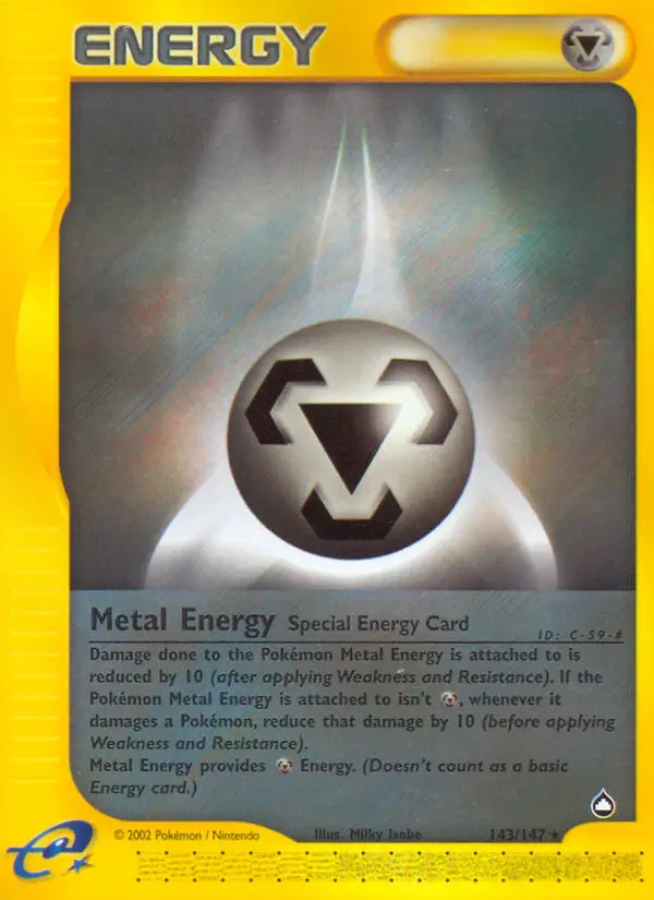 Metal Energy Rare Pokemon card #143 from Aquapolis