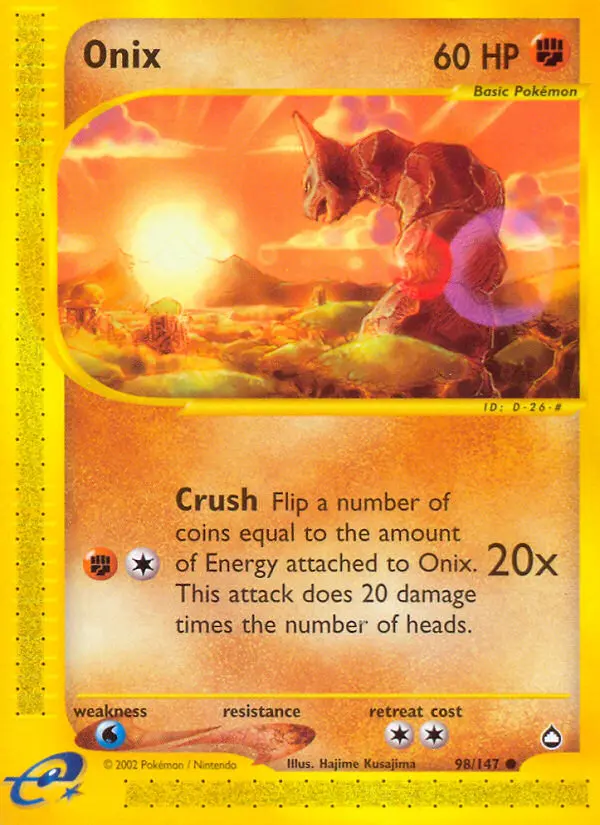 Onix Common Pokemon card #98 from Aquapolis