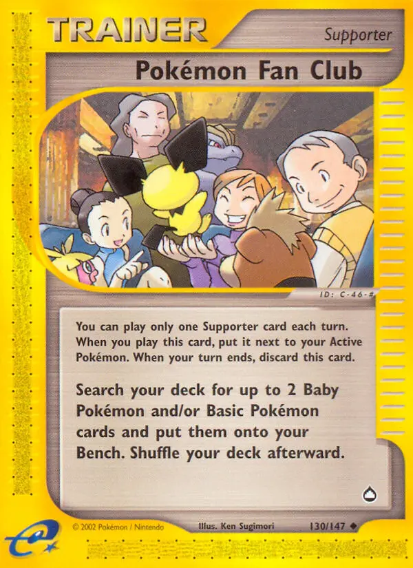 Pokémon Fan Club Uncommon Pokemon card #130 from Aquapolis