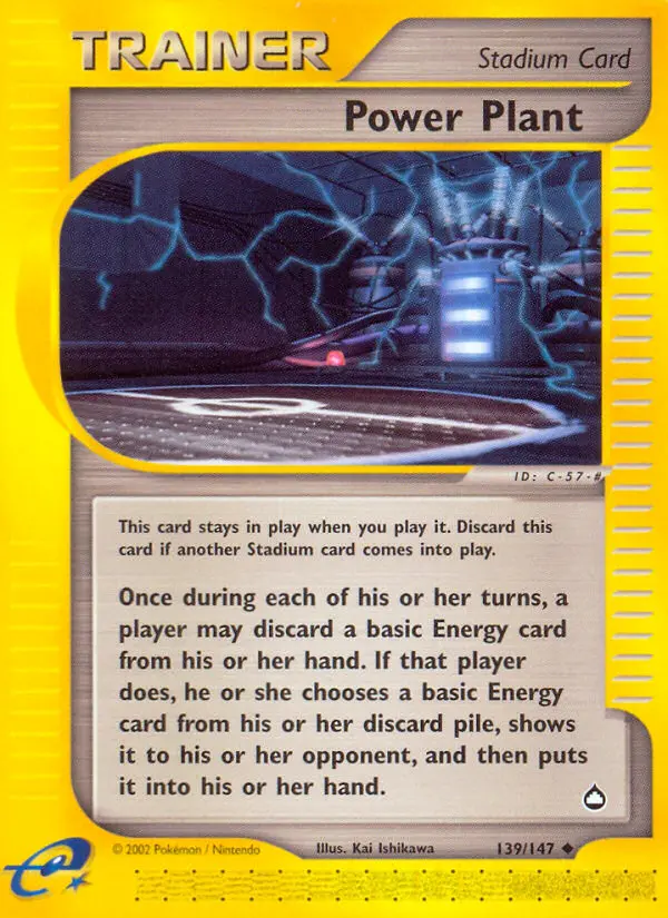 Power Plant Uncommon Pokemon card #139 from Aquapolis