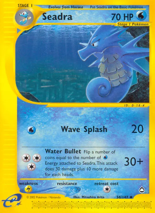 Seadra Uncommon Pokemon card #58 from Aquapolis