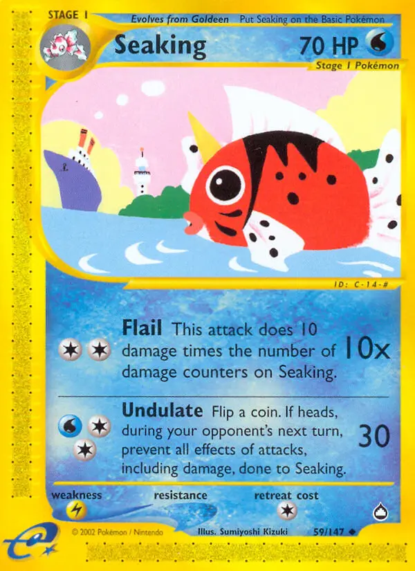Seaking Uncommon Pokemon card #59 from Aquapolis