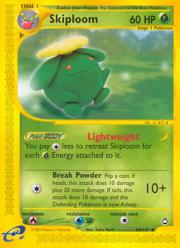 Skiploom Uncommon Pokemon card #60 from Aquapolis