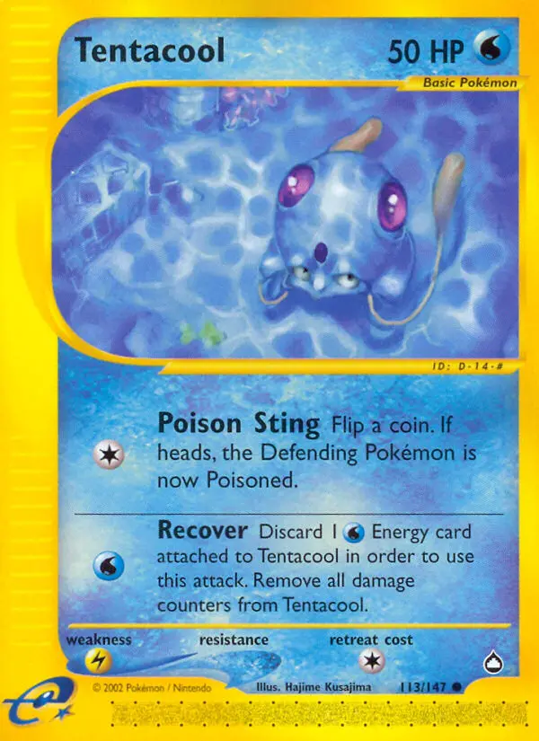 Tentacool Common Pokemon card #113 from Aquapolis