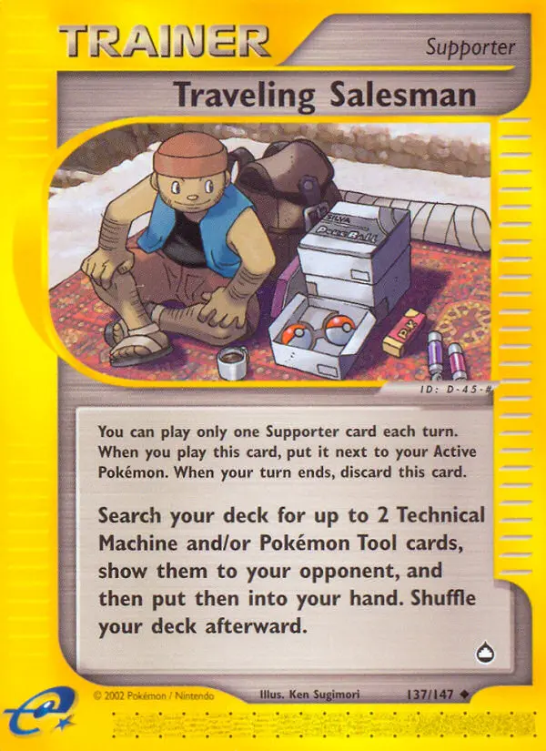 Traveling Salesman Uncommon Pokemon card #137 from Aquapolis