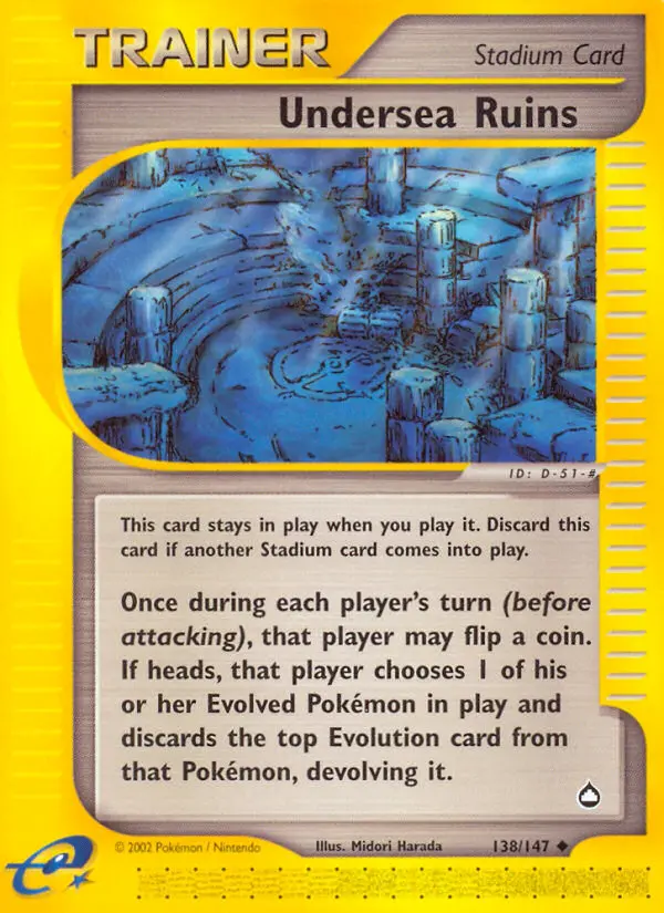 Undersea Ruins Uncommon Pokemon card #138 from Aquapolis