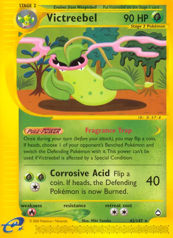 Victreebel Rare Pokemon card #42 from Aquapolis