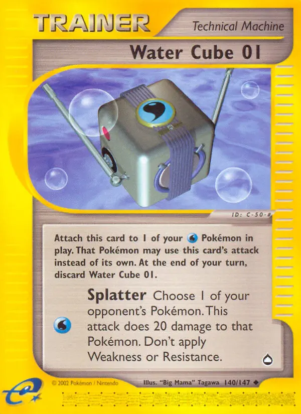 Water Cube 01 Uncommon Pokemon card #140 from Aquapolis